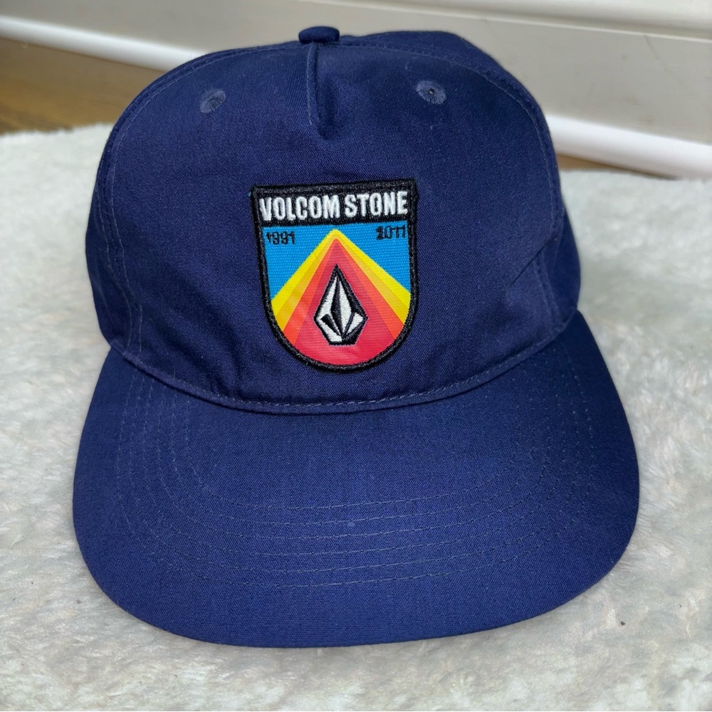 Volcom Stone Blue with Multi-Color Adjustable Fabric Velcro Hat